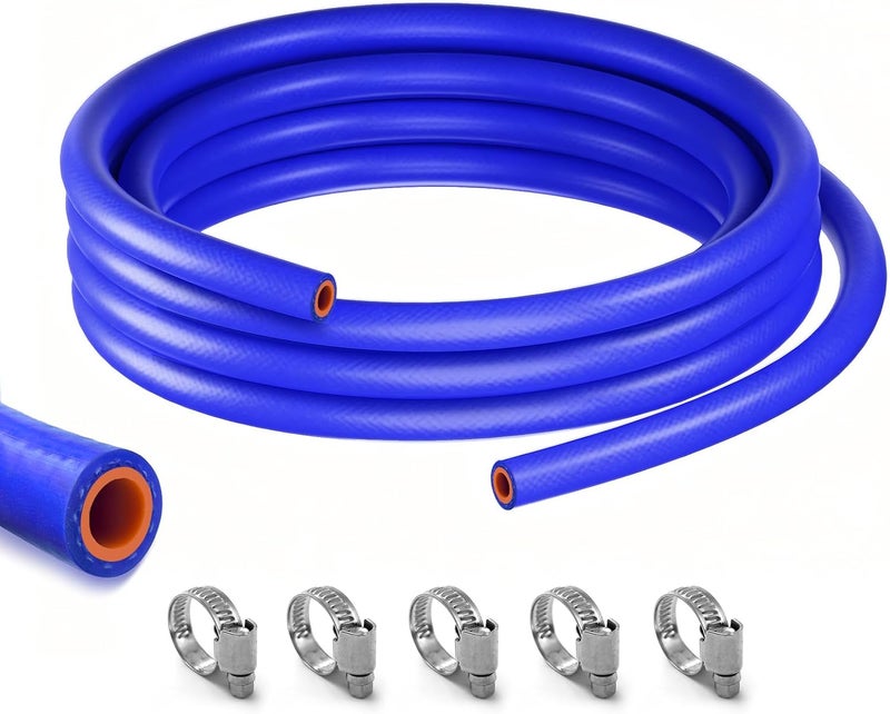 Uselection 3/8"X5FT(ID:10MM) Silicone Heater Hose Blue and Red Coolant Radiator Vacuum Line, Reinforced High Temperature Reinforced 4MM Thick(0.16 In) (3/8" ID-5Ft(ID 10mm)) - Image 1
